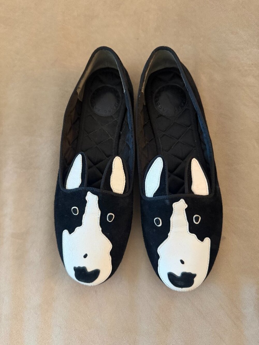 Marc by Marc Jacobs Friends of Mine Dog Loafers Black Suede